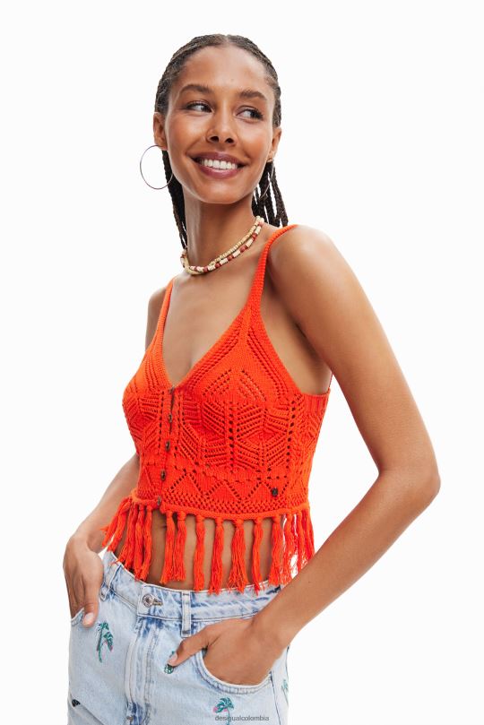 blusas Desigual bogota - ropa 4802L677 mujer Desigual top corto de ganchillo