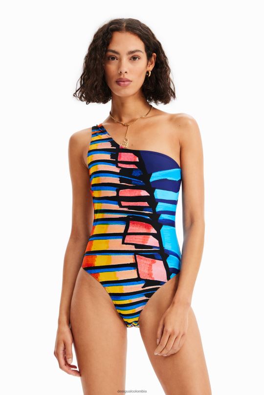 ropa 4802L838 mujer Desigual traje de baño con tiras asimétricas - Desigual shop