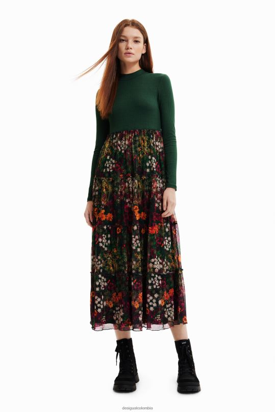 ropa 4802L1003 mujer Desigual vestido largo con falda de tul - Desigual sale damen