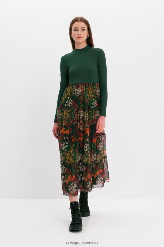 ropa 4802L1003 mujer Desigual vestido largo con falda de tul - Desigual sale damen
