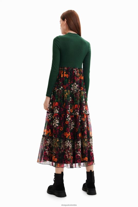 ropa 4802L1003 mujer Desigual vestido largo con falda de tul - Desigual sale damen