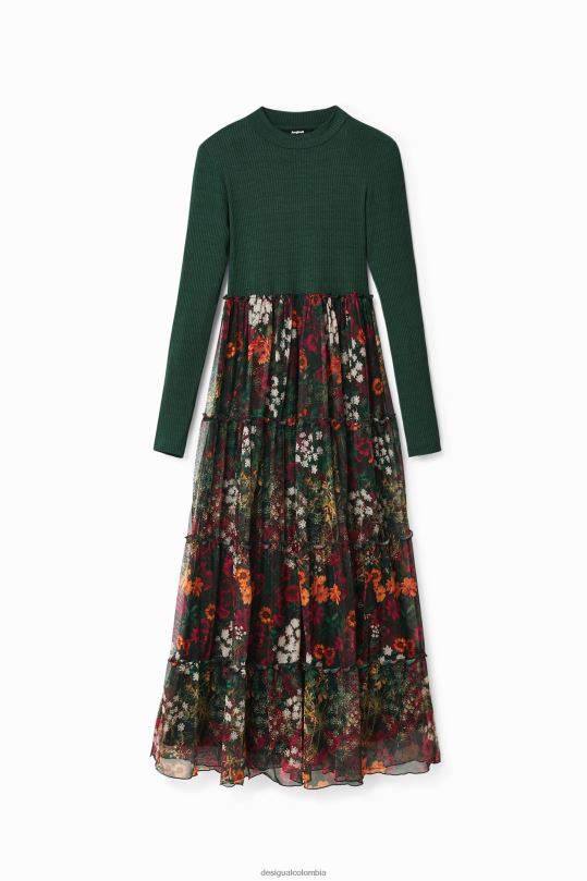 ropa 4802L1003 mujer Desigual vestido largo con falda de tul - Desigual sale damen