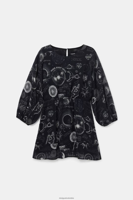 ropa 4802L1072 mujer Desigual vestido estampado de viscosa - Desigual Colombia rebajas