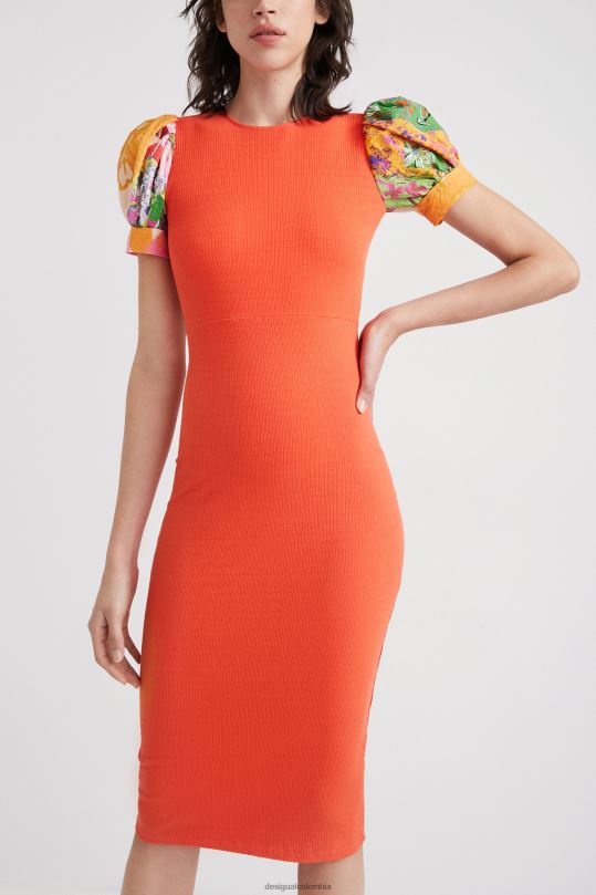 ropa 4802L1073 mujer Desigual vestido midi con escote en la espalda - Desigual sale damen