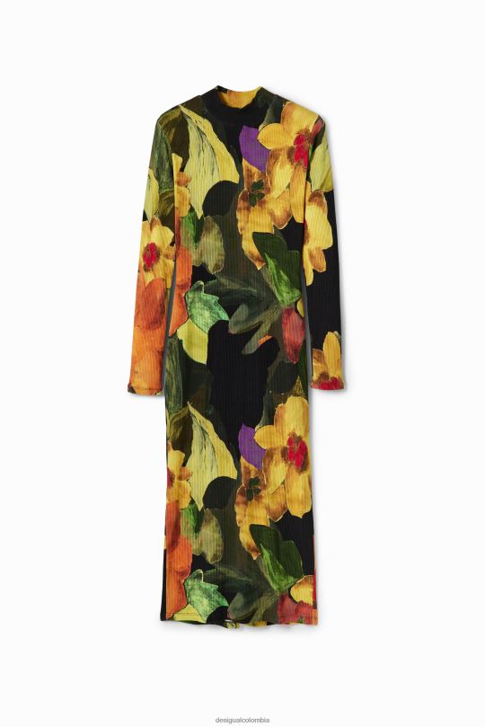 Desigual Colombia pagina oficial - ropa 4802L1138 mujer Desigual vestido midi ajustado con estampado floral