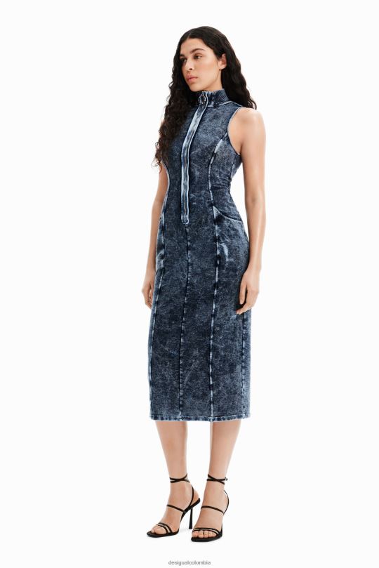 Desigual zapatos Colombia - ropa 4802L1166 mujer Desigual vestido midi con cremallera nathy peluso