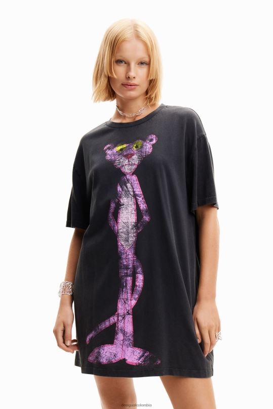 ropa 4802L127 mujer Desigual vestido tipo camiseta con pantera rosa extragrande - Desigual sale damen