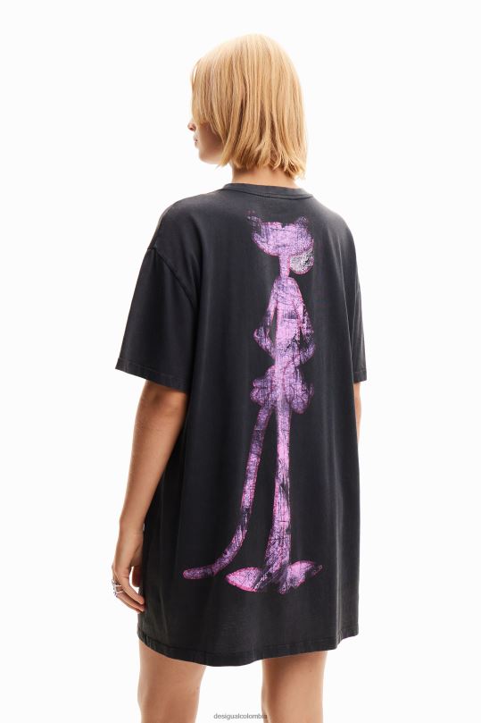 ropa 4802L127 mujer Desigual vestido tipo camiseta con pantera rosa extragrande - Desigual sale damen