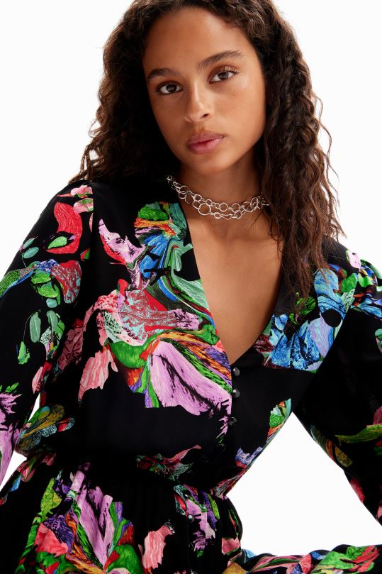 ropa 4802L135 mujer Desigual metro. vestido camisero midi de christian lacroix - Desigual Colombia Medellín