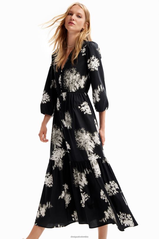 ropa 4802L139 mujer Desigual vestido camisero midi floral - Desigual shop