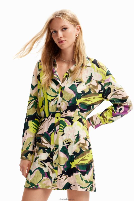 Desigual Colombia bolsos - ropa 4802L158 mujer Desigual vestido camisero corto con flores