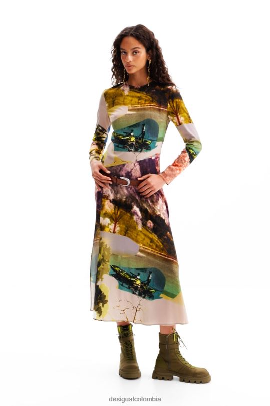 Desigual zapatos Colombia - ropa 4802L168 mujer Desigual metro. vestido midi collage de christian lacroix