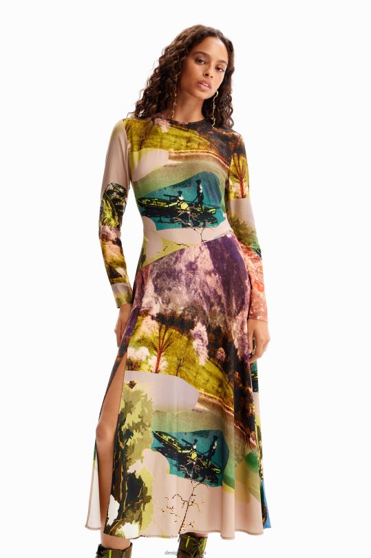Desigual zapatos Colombia - ropa 4802L168 mujer Desigual metro. vestido midi collage de christian lacroix