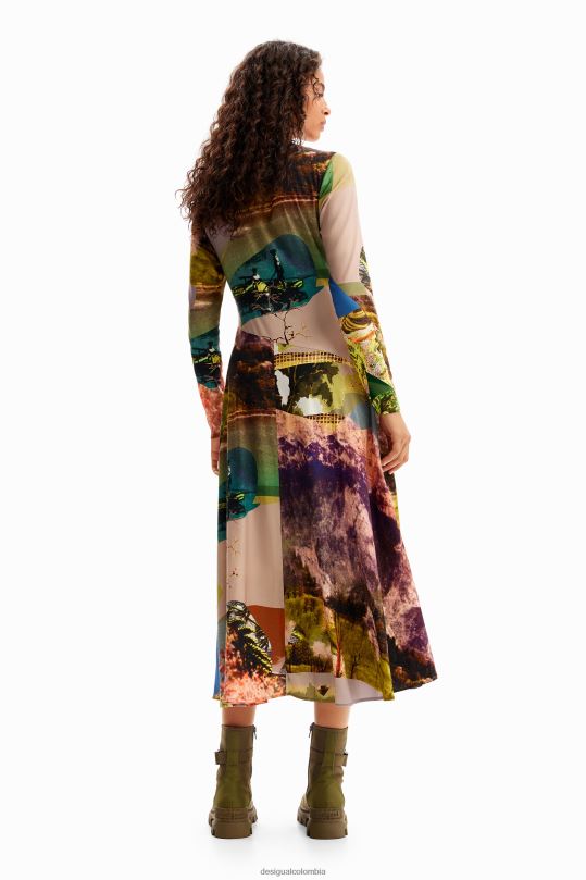 Desigual zapatos Colombia - ropa 4802L168 mujer Desigual metro. vestido midi collage de christian lacroix