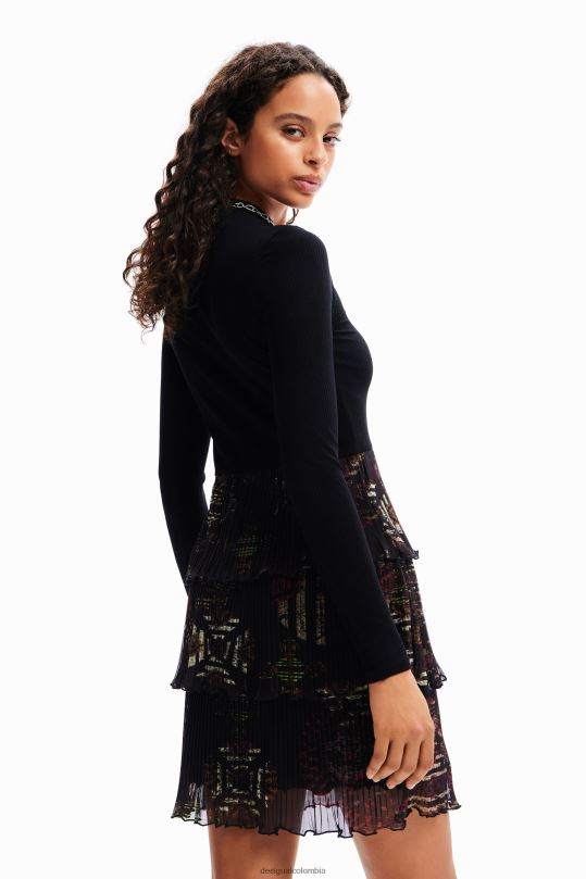 blusas Desigual bogota - ropa 4802L16 mujer Desigual vestido corto plisado