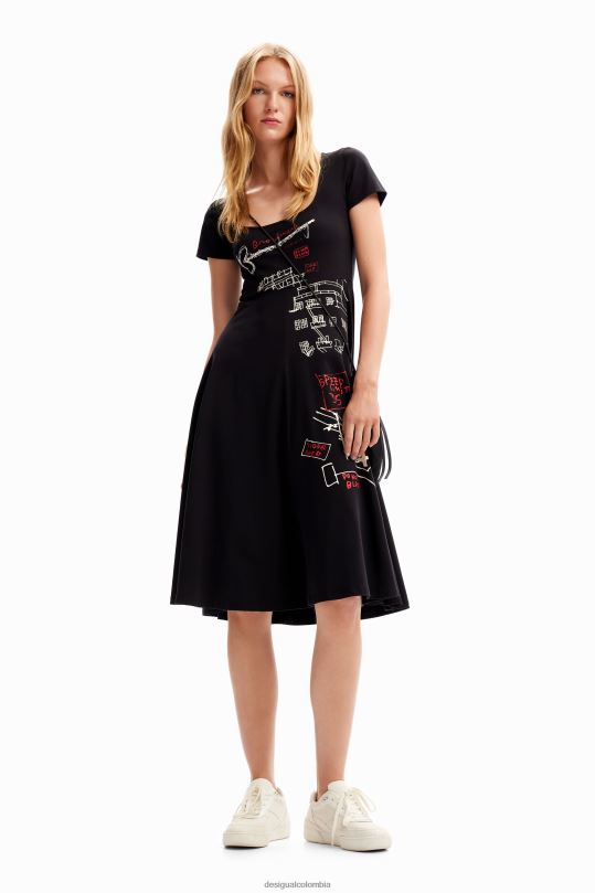 ropa 4802L178 mujer Desigual vestido corto artístico - Desigual Colombia rebajas