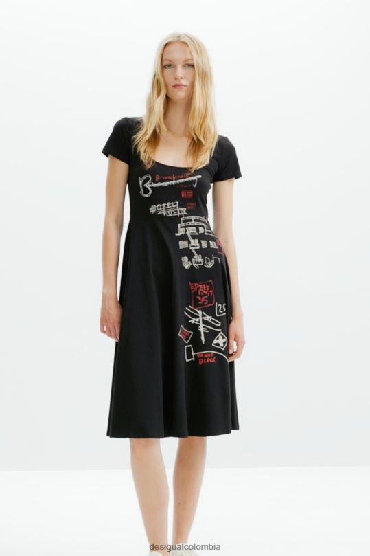 ropa 4802L178 mujer Desigual vestido corto artístico - Desigual Colombia rebajas
