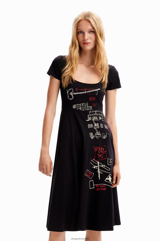 ropa 4802L178 mujer Desigual vestido corto artístico - Desigual Colombia rebajas