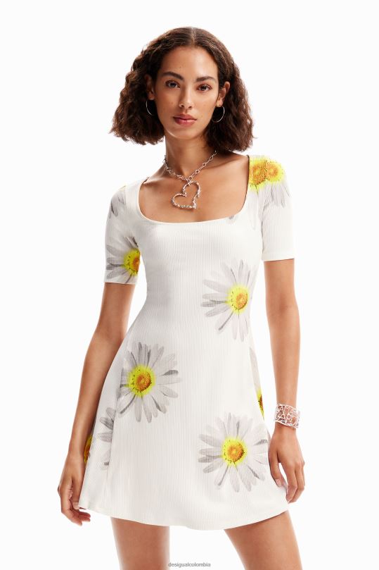 ropa 4802L187 mujer Desigual metro. vestido corto de margaritas de christian lacroix - Desigual shop
