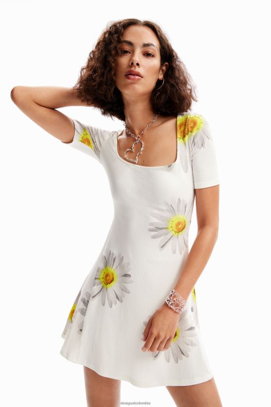 ropa 4802L187 mujer Desigual metro. vestido corto de margaritas de christian lacroix - Desigual shop