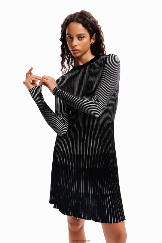 Desigual Colombia pagina oficial - ropa 4802L188 mujer Desigual vestido corto de canalé