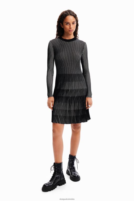 Desigual Colombia pagina oficial - ropa 4802L188 mujer Desigual vestido corto de canalé