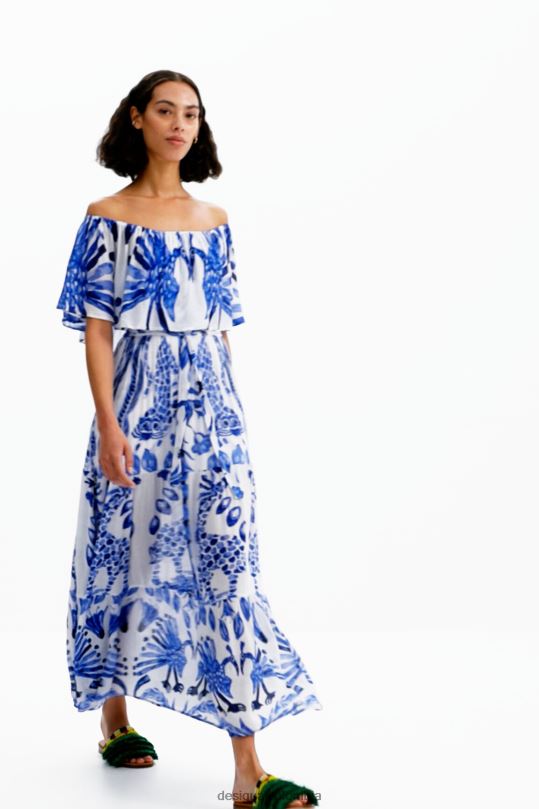 Desigual Colombia pagina oficial - ropa 4802L1 mujer Desigual vestido midi con volantes de stella jean