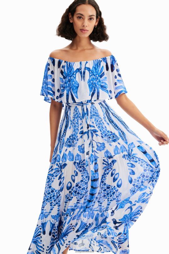 Desigual Colombia pagina oficial - ropa 4802L1 mujer Desigual vestido midi con volantes de stella jean