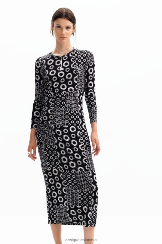 Desigual Colombia bolsos - ropa 4802L206 mujer Desigual vestido midi ajustado con patchwork