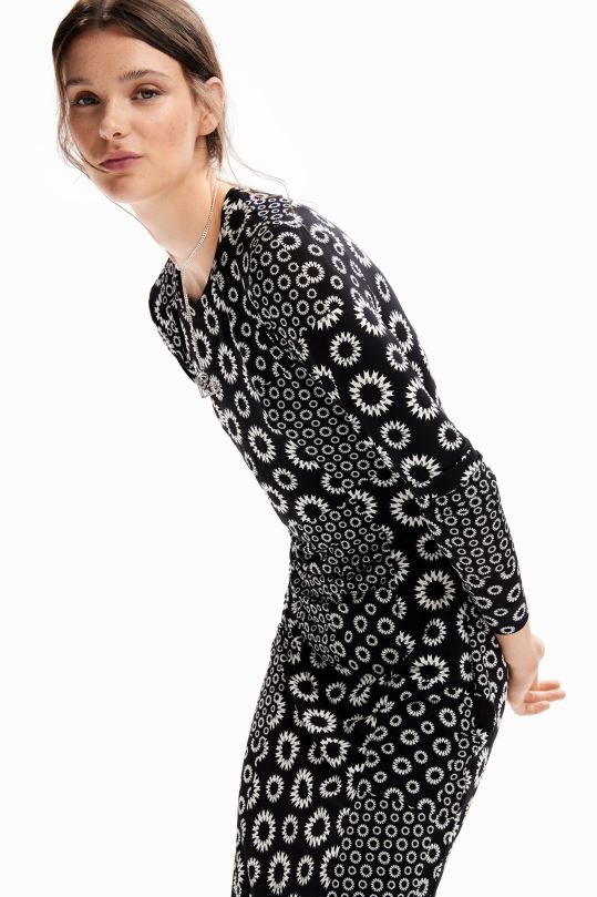 Desigual Colombia bolsos - ropa 4802L206 mujer Desigual vestido midi ajustado con patchwork