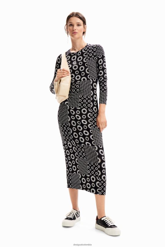 Desigual Colombia bolsos - ropa 4802L206 mujer Desigual vestido midi ajustado con patchwork