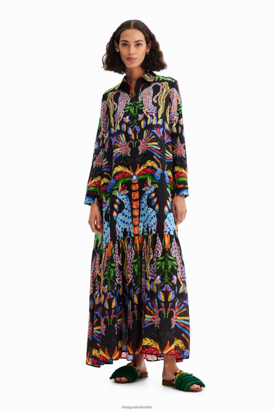 ropa 4802L20 mujer Desigual vestido camisero largo stella jean - Desigual sales online