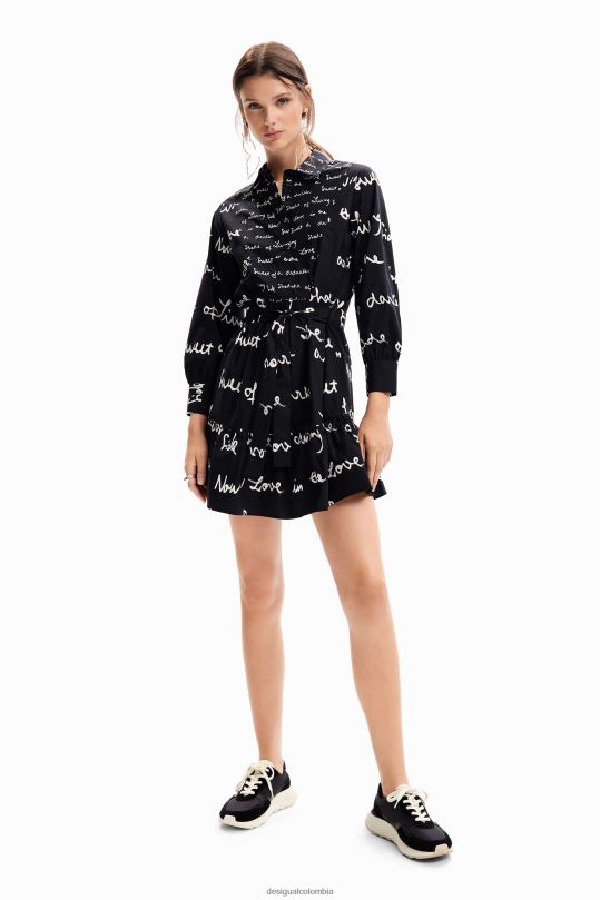 ropa 4802L232 mujer Desigual vestido túnica corto con mensaje - Desigual sales online