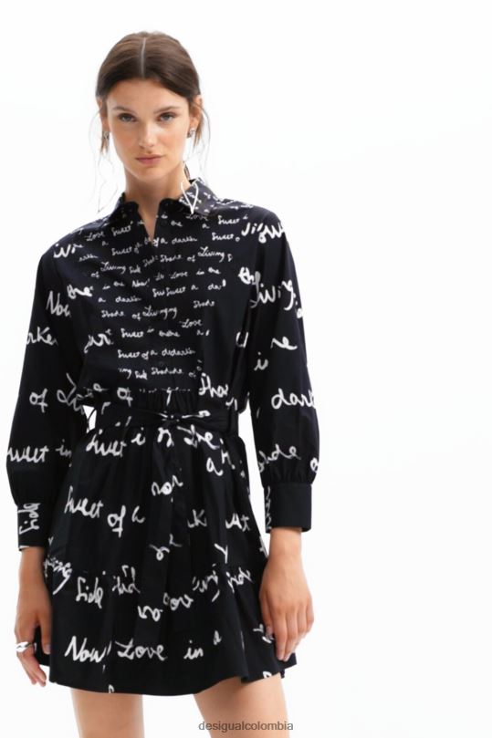 ropa 4802L232 mujer Desigual vestido túnica corto con mensaje - Desigual sales online