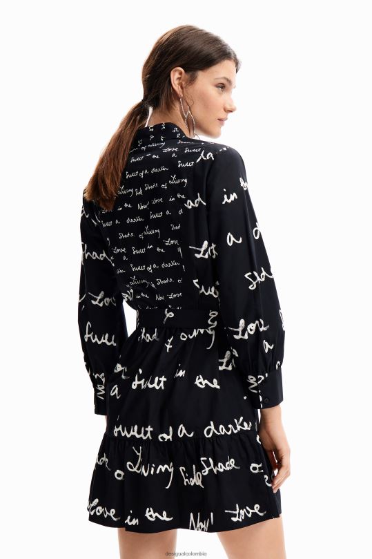 ropa 4802L232 mujer Desigual vestido túnica corto con mensaje - Desigual sales online