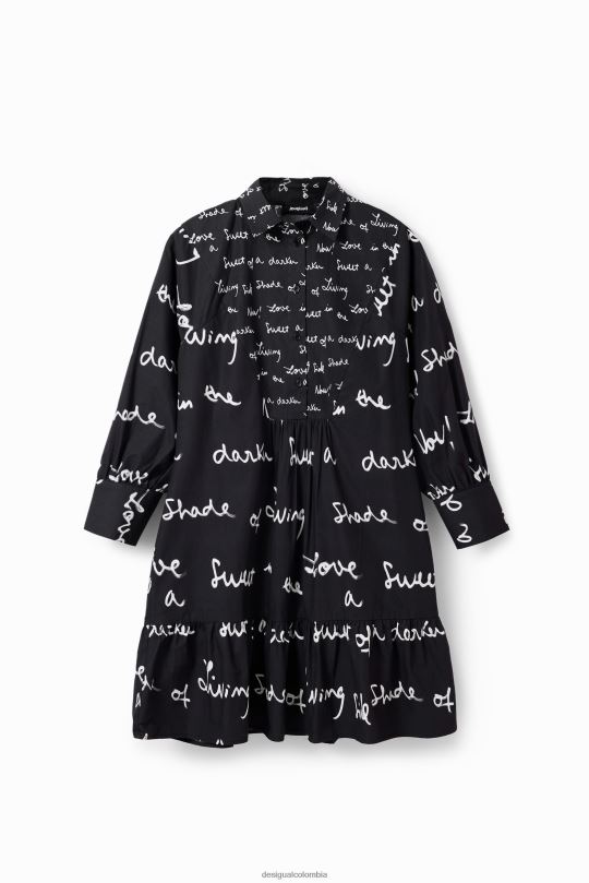 ropa 4802L232 mujer Desigual vestido túnica corto con mensaje - Desigual sales online
