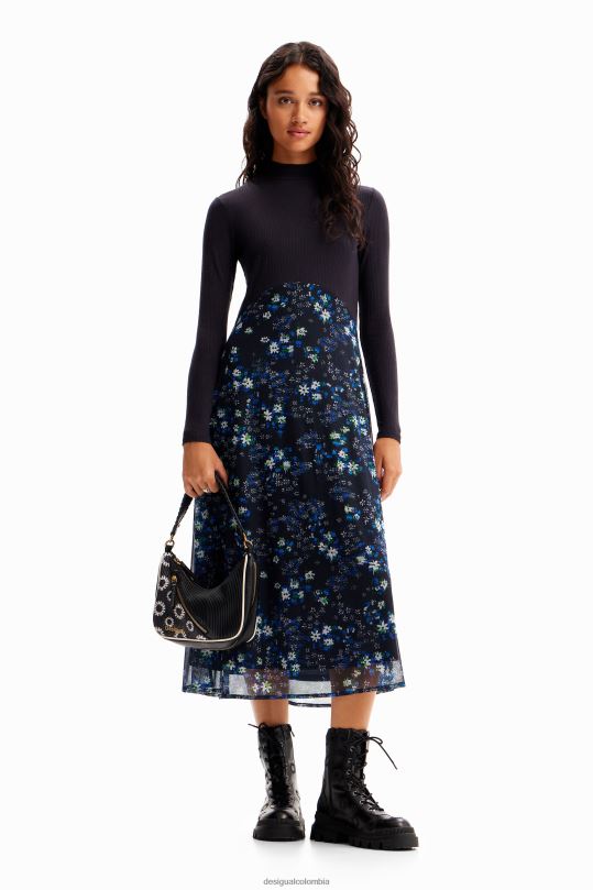 Desigual Colombia bolsos - ropa 4802L271 mujer Desigual vestido midi combinado con flores