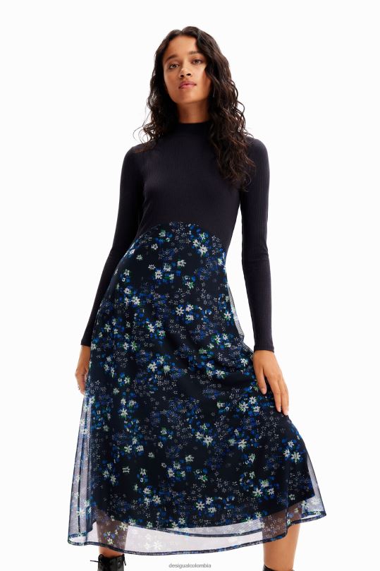 Desigual Colombia bolsos - ropa 4802L271 mujer Desigual vestido midi combinado con flores