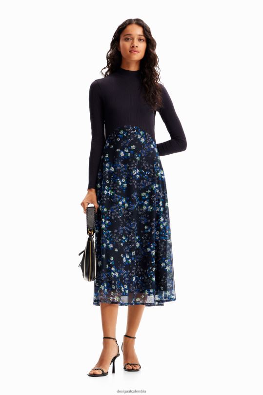 Desigual Colombia bolsos - ropa 4802L271 mujer Desigual vestido midi combinado con flores