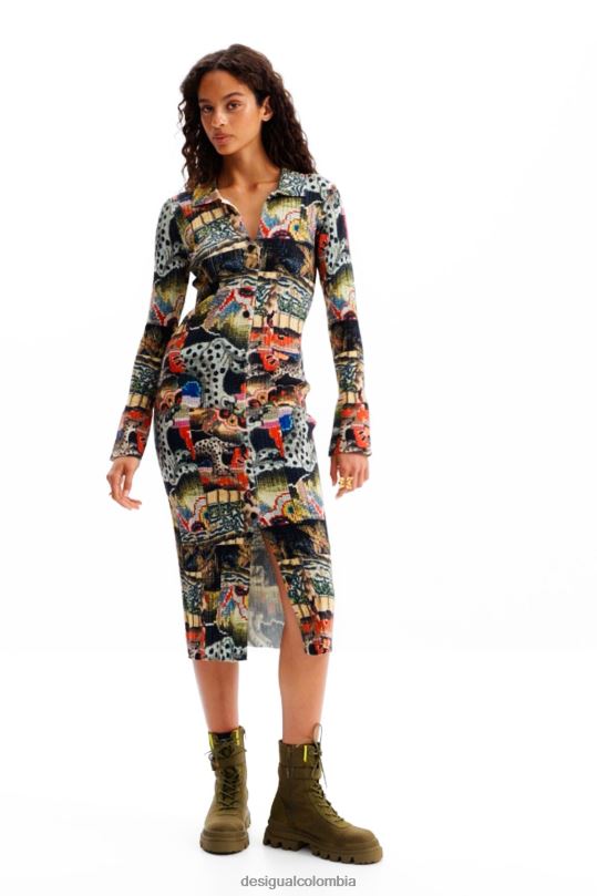 Desigual zapatos Colombia - ropa 4802L272 mujer Desigual metro. vestido midi tapizado de christian lacroix