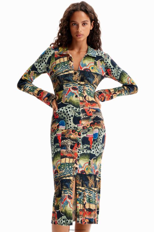 Desigual zapatos Colombia - ropa 4802L272 mujer Desigual metro. vestido midi tapizado de christian lacroix