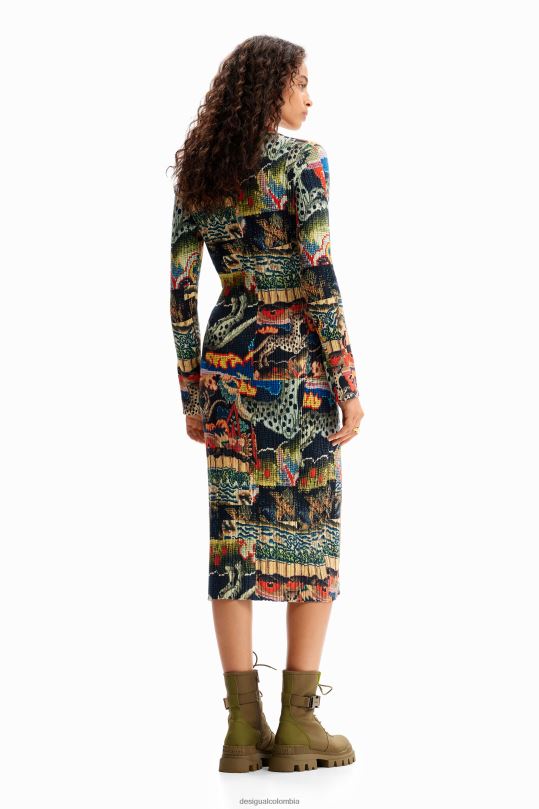 Desigual zapatos Colombia - ropa 4802L272 mujer Desigual metro. vestido midi tapizado de christian lacroix