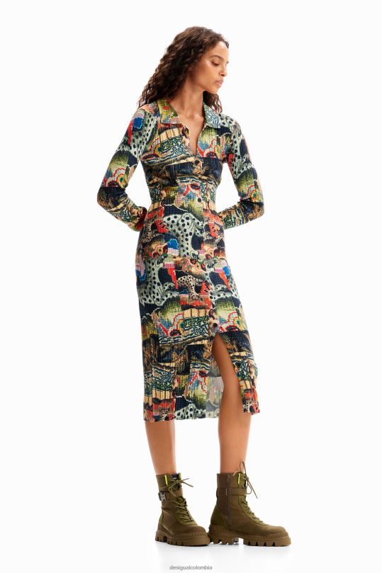 Desigual zapatos Colombia - ropa 4802L272 mujer Desigual metro. vestido midi tapizado de christian lacroix