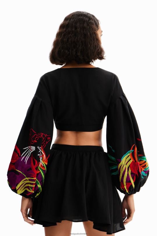 ropa 4802L286 mujer Desigual vestido corto con abertura stella jean - Desigual Colombia rebajas