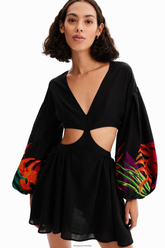ropa 4802L286 mujer Desigual vestido corto con abertura stella jean - Desigual Colombia rebajas