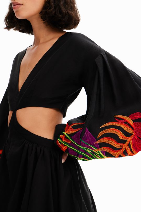 ropa 4802L286 mujer Desigual vestido corto con abertura stella jean - Desigual Colombia rebajas