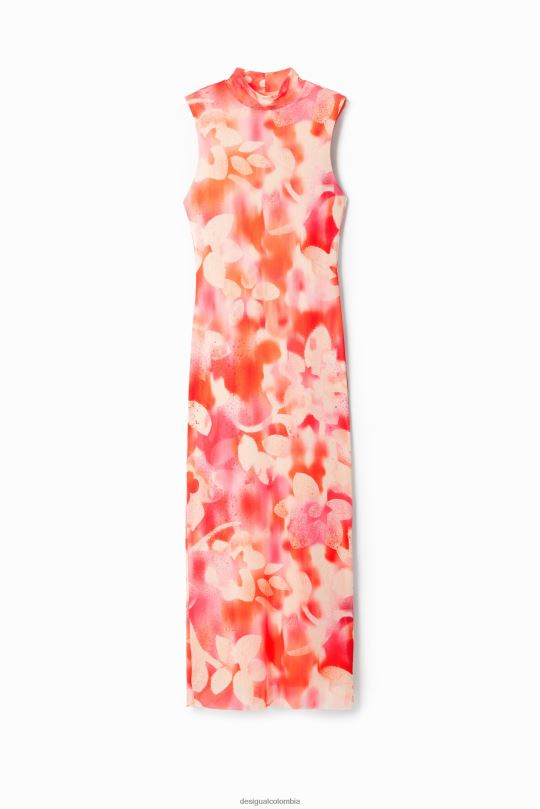 ropa 4802L287 mujer Desigual vestido midi de tul floral - Desigual sale damen