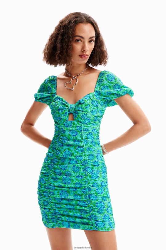 Desigual Colombia - ropa 4802L312 mujer Desigual vestido corto con nudo fruncido