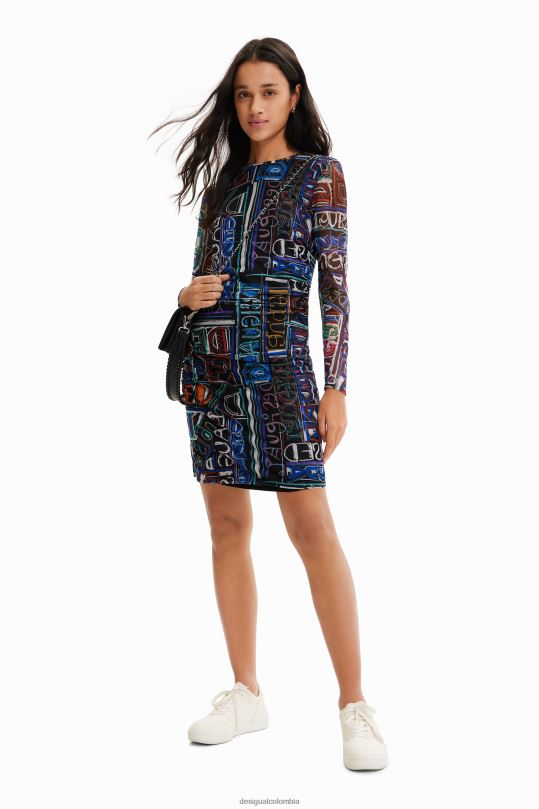 Desigual Colombia bolsos - ropa 4802L316 mujer Desigual vestido corto de tul ajustado