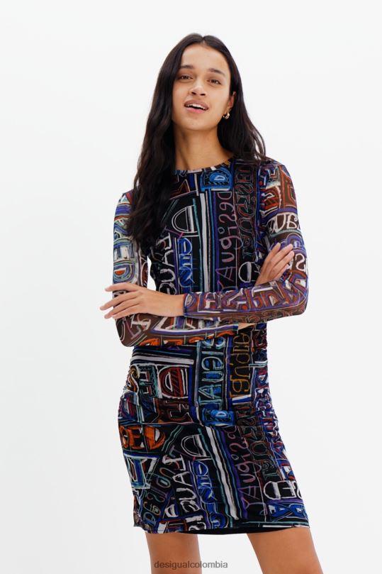 Desigual Colombia bolsos - ropa 4802L316 mujer Desigual vestido corto de tul ajustado